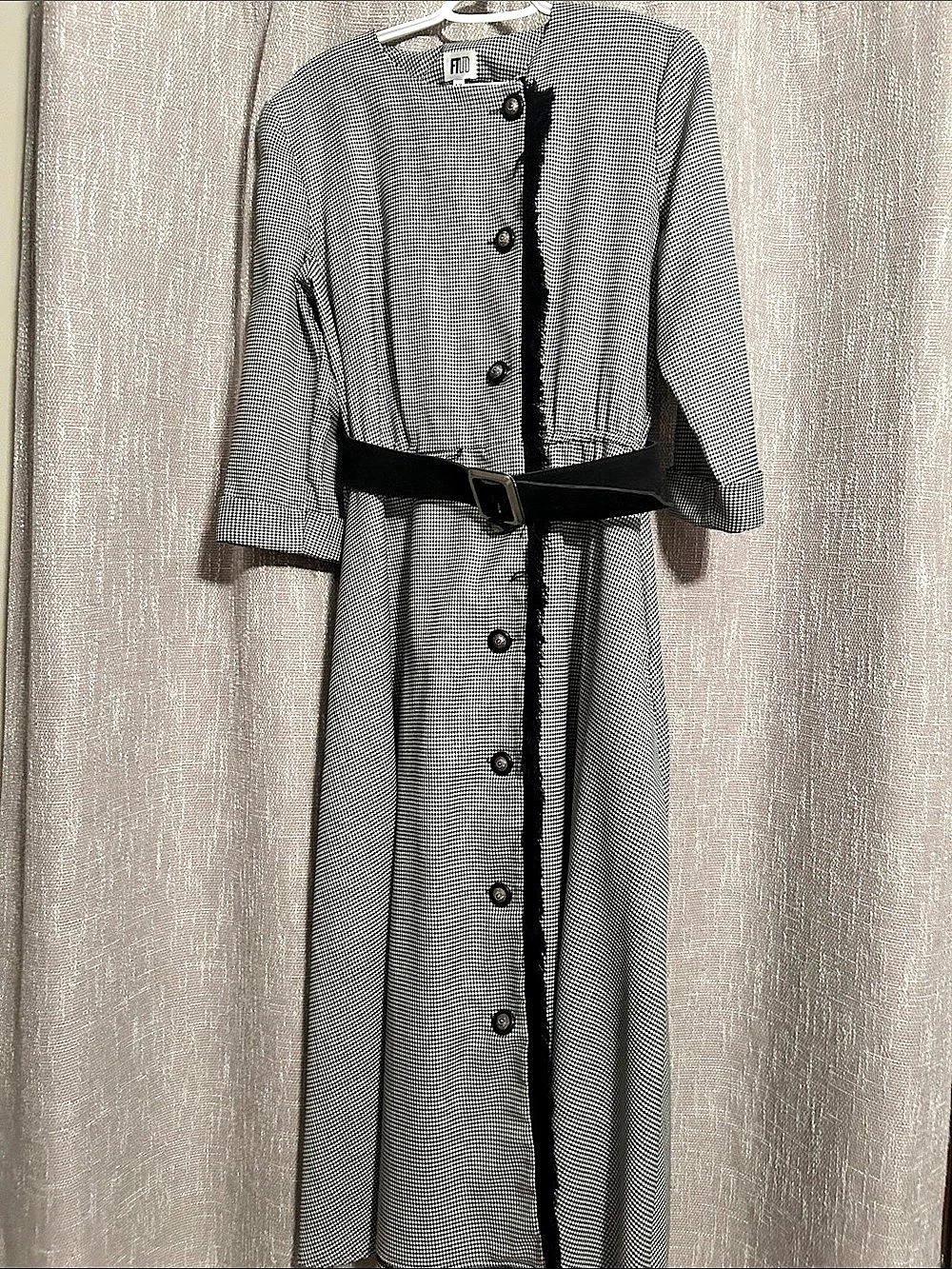 Houndstooth Maxi Dress in Black & White Like New